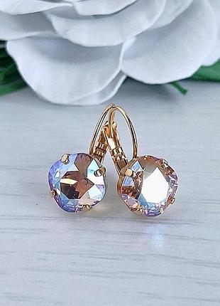 Позолоченные серьги swarovski