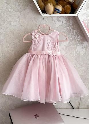 Детское пышное розовое праздничное платье на рочек размер 80, состояние новой ❤️туфельки отдам в подарок