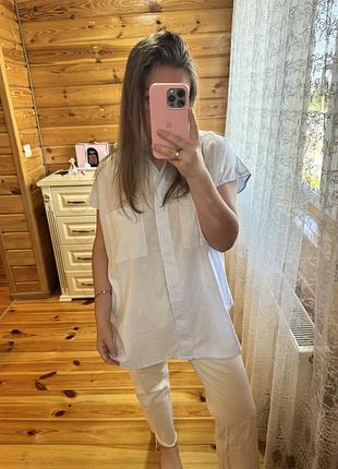 Блуза рубашка без рукавів hm