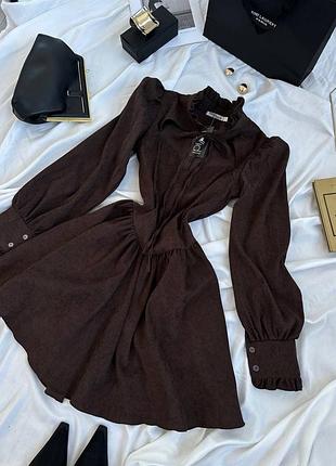 Вельветова сукня плаття з довгим рукавом