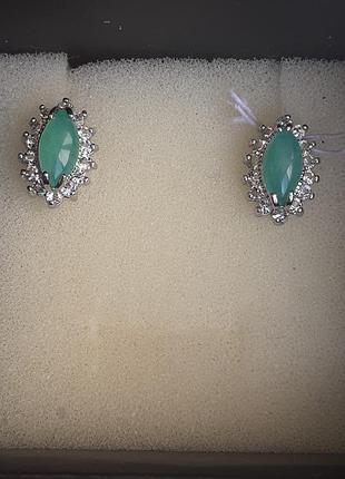 Пусеты с хризопразом