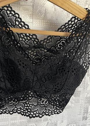Топ жіночий мереживний чорний розмір s