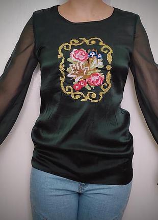 Шовкова блуза dolce gabbana з вишивкою.