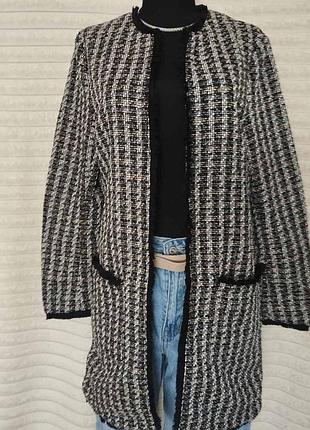 Твидовый удлиненный жакет / кардиган от h&amp;m