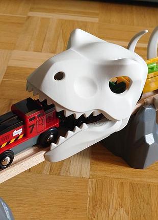 Тунель динозавр для дерев’яної залізниці ikea,brio та ін.