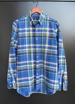 Чоловіча клітчата сорочка рубашка polo ralph lauren розмір l-xl