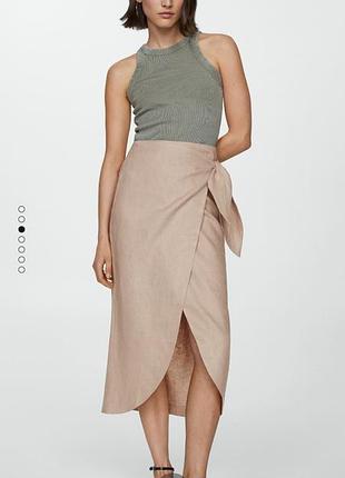 Льняная юбка на запах mango