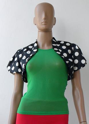 Чорне болеро в білі горохи 46 розмір (40 євророзмір).