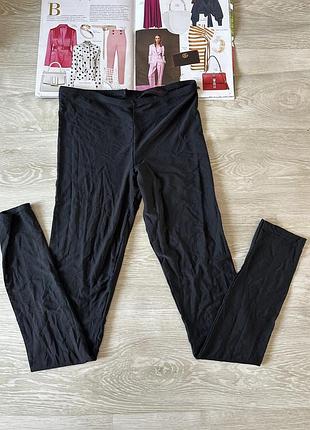 Прозрачные черные лосины со швом