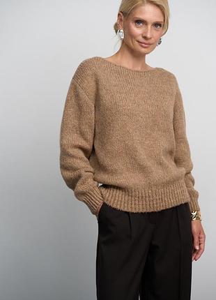 Светр з преміальної пряжі вовна мериноса колір кемел