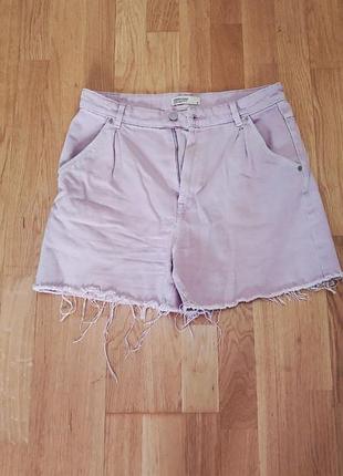 Короткие джинсовые женские шорты house нежно-розового цвета на высокой посадке