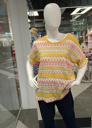 Рубашка декоративная женская летняя цветной узор зигзаг