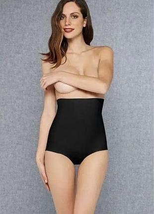 Якісні жіночі труси плавки чорні базові утяжка живота батал peacocks 22-24