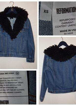 Джинсова куртка з хутряним коміром reformation jackets levi's (usa)
