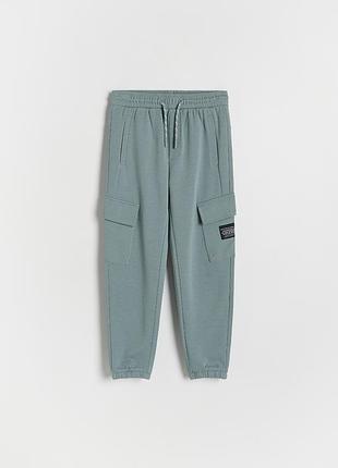 Підліткові спортивні штани джогери карго для хлопчика reserved зелений (25082202a)