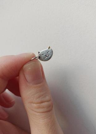 Серебряная подвеска в виде кота, украшение серебро, кулон