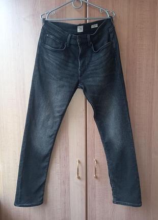 Мужские стретчевые темно-серые зауженные джинсы flex long denim, w32 l30, slim