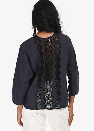 Хлопковая рубашка/топ на кнопках с вышивкой sandro 1xs/s💙