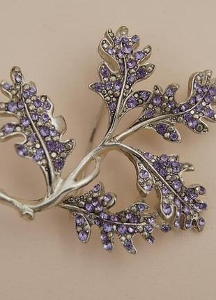 Брошка вінтаж лавандова гілочка // скриня зі скарбами