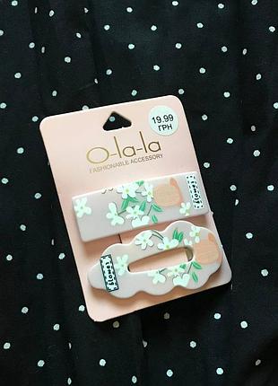 Милі дитячі заколки затискачі шпильки o-la-la з квітами hello kitty cute