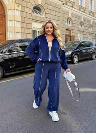 Жіночий велюровий оверсайз костюм | 386