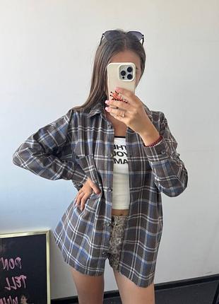 Рубашка теплая в клетку