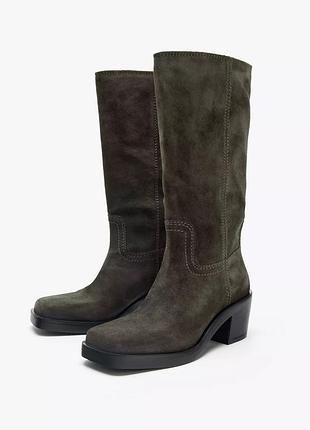 Чоботи жіночі замшеві zara new