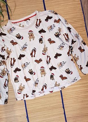 Кофта пижамная домашняя с принтом собачек chelsea peers xl