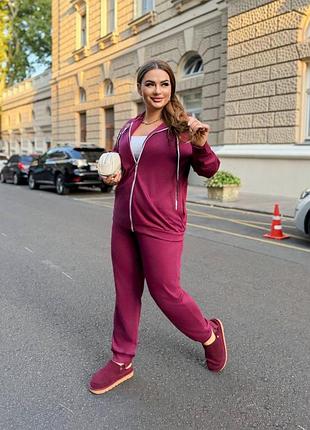 Жіночий спортивний костюм | кофта на блискавці та штани | 03
