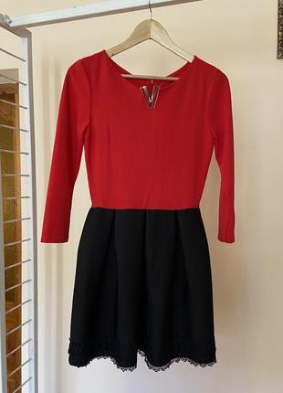 Черное красное платье7 фото