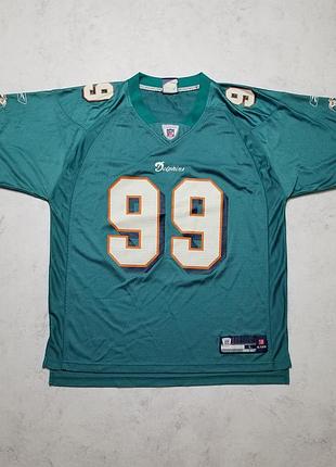 Американський футбол vintage reebok miami dolphins jason taylor #99 football teal jersey
