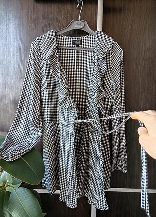 Блуза блузка новая клетка на запах вискоза блуза новая клеточка