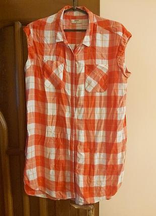 Рубашка рубашка майка оверсайз в клетку