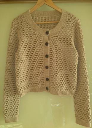 Вовняний вкорочений кардиган / кофта fontana (70% вовна)