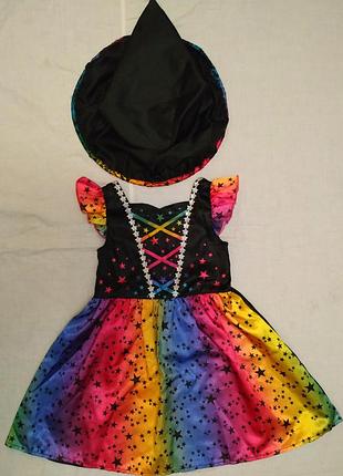 Карнавальное платье ведьмочки на хеллоуин на девочку 3-4 года