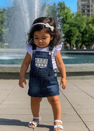 Джинсовий сарафан з мереживом 12 - 18 міс. (2/2)