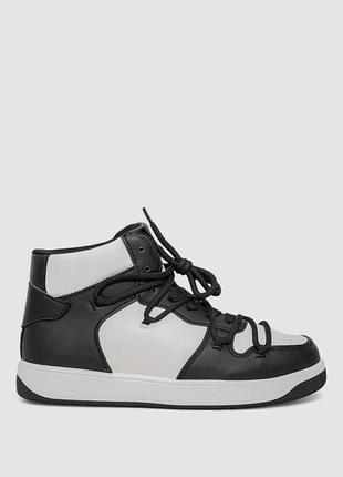 Кроссовки женские, р.36, 38, демисезонные, высокие, черно-белые, спортивные, кеды fashion, 243r721