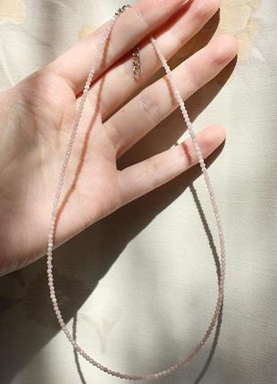 Чокер з рожевого опалу, 1,8 мм, на ювелірному тросі