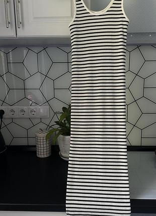 Сукня еластична нм, сукня міді по фігурі, сукня в смужку нм