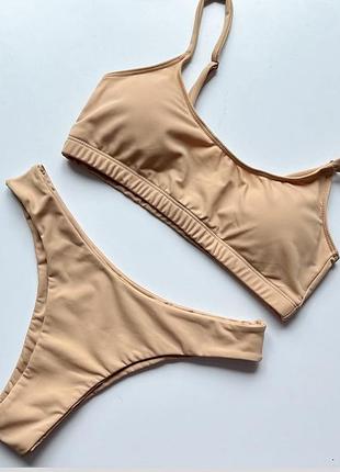 Купальник бежевый с топом