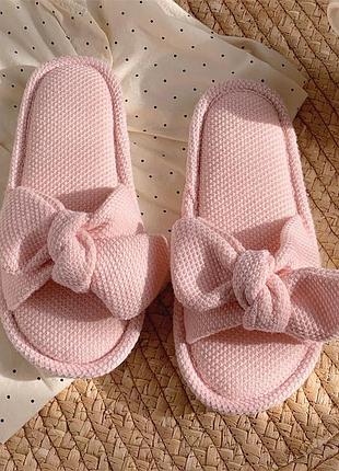 Капці бавовняний льон з бантиком