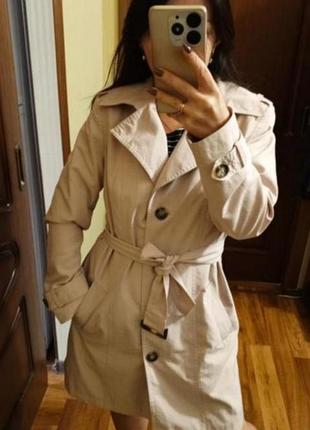 Тоенч-плащ пудрового цвета