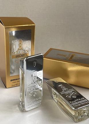 Оригінал . мініатюра 5 мл . знятість. million lucky від rabanne парфум для чоловіків