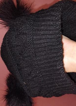 Шапка женская чёрная подойдёт на большую голову