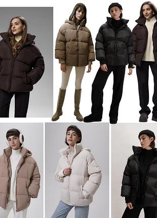 Жіночий дутий пуховик — вільний силует, знімний капюшон, утеплювач термосилікон, водовідштовхувальний, універсальний стиль