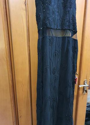 Платье вечернее черное с открытой спиной