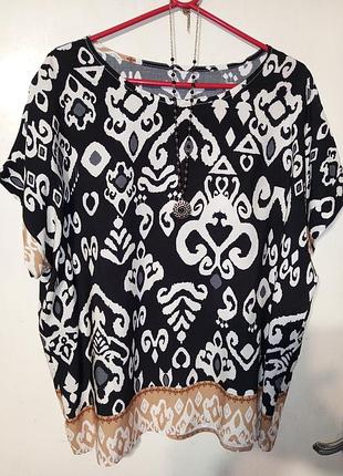 Italy натуральная женственная бохо блузка большого размера италия