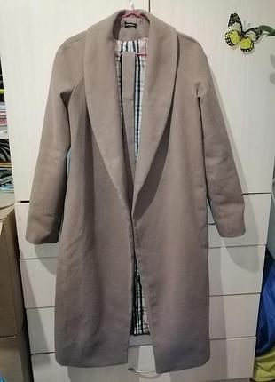 Пальто длинное с поясом демисезонное на запах