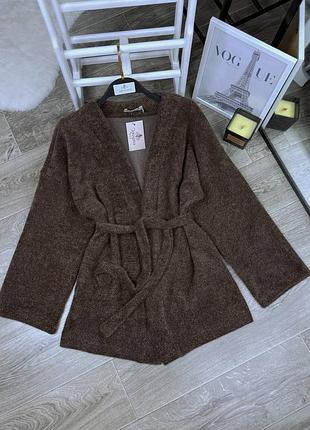 Стильный теплый осенний уютный приятный мягкий удобный женский кардиган из альпаки