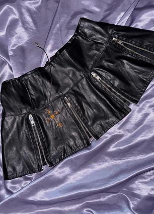 Вінтажна готична y2k міні спідничка на низьку посадку